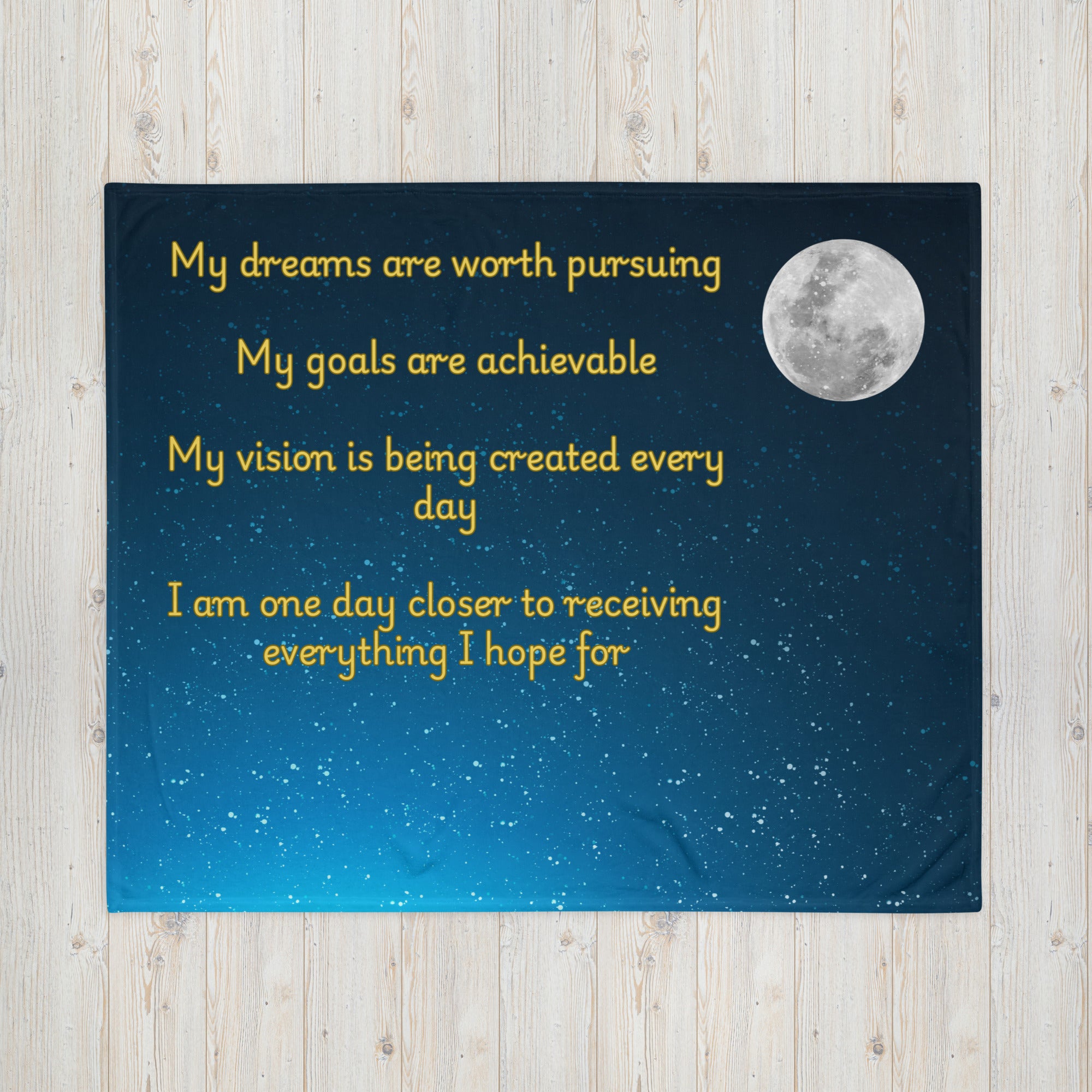 “Dream Big” Night Sky Affirmation Blanket