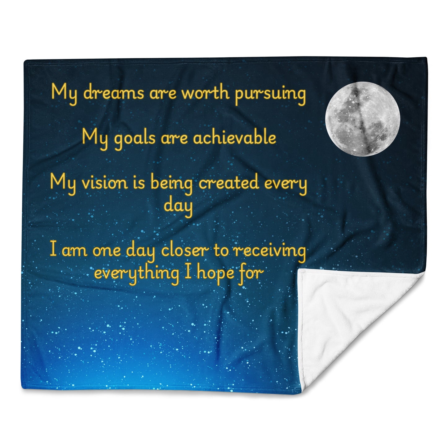 “Dream Big” Night Sky Affirmation Blanket