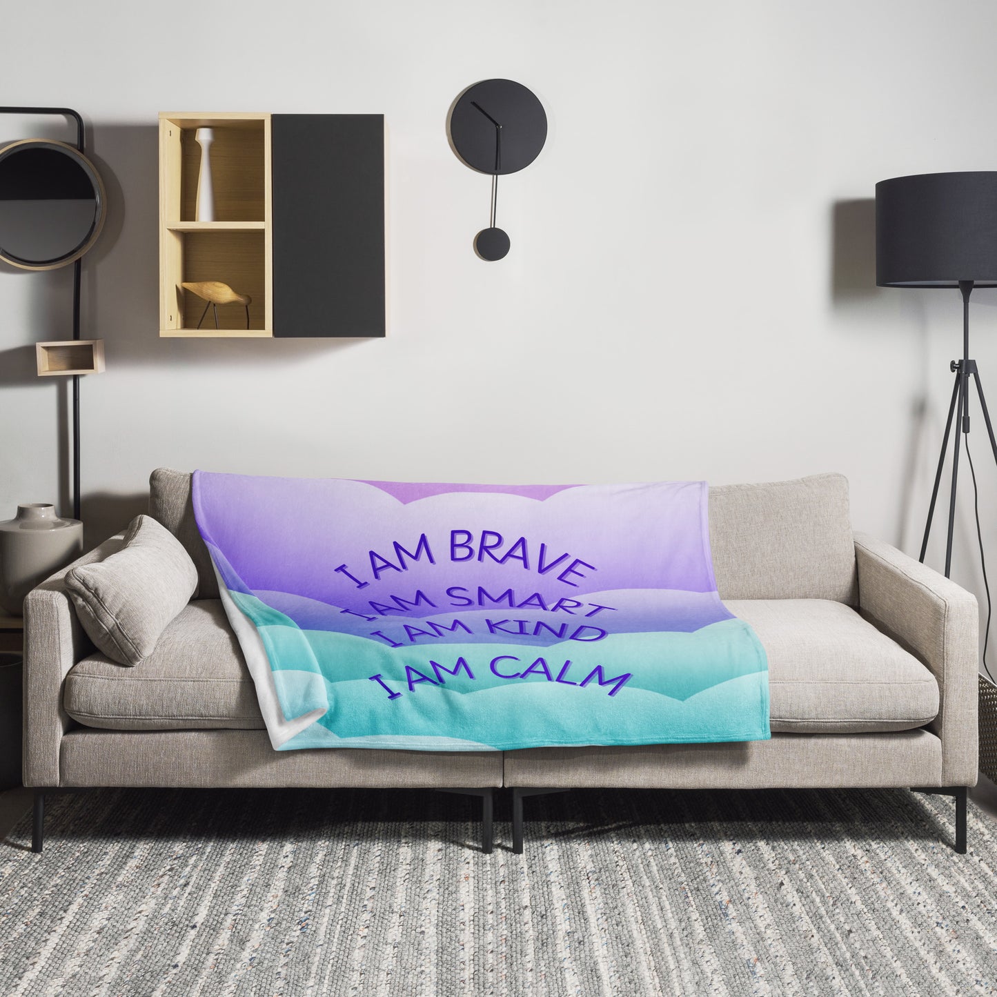 “Brave & Brilliant” Cloud Affirmation Blanket